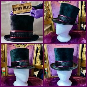 Willy wonka Top Hat Gloves & Golden Ticket